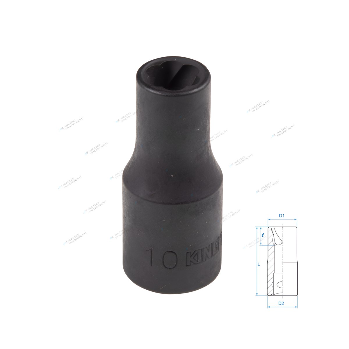 Головка для поврежденного крепежа 1/2"", 10 мм KING TONY 9TD403-10M