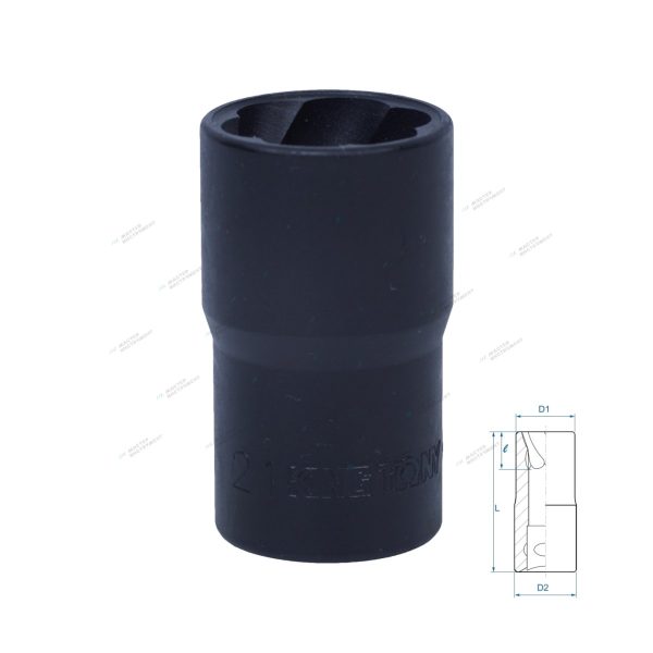 Головка для поврежденного крепежа 1/2"", 21 мм KING TONY 9TD403-21M