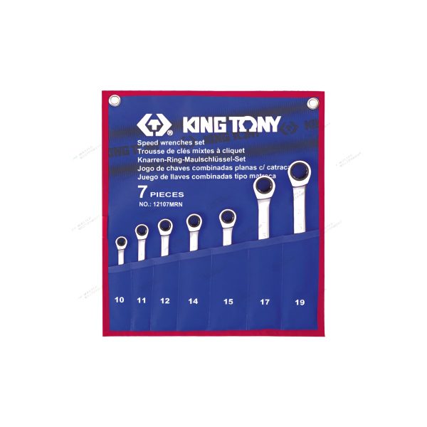 Набор комбинированных трещоточных ключей, 7 предметов KING TONY king tony 12107mrn