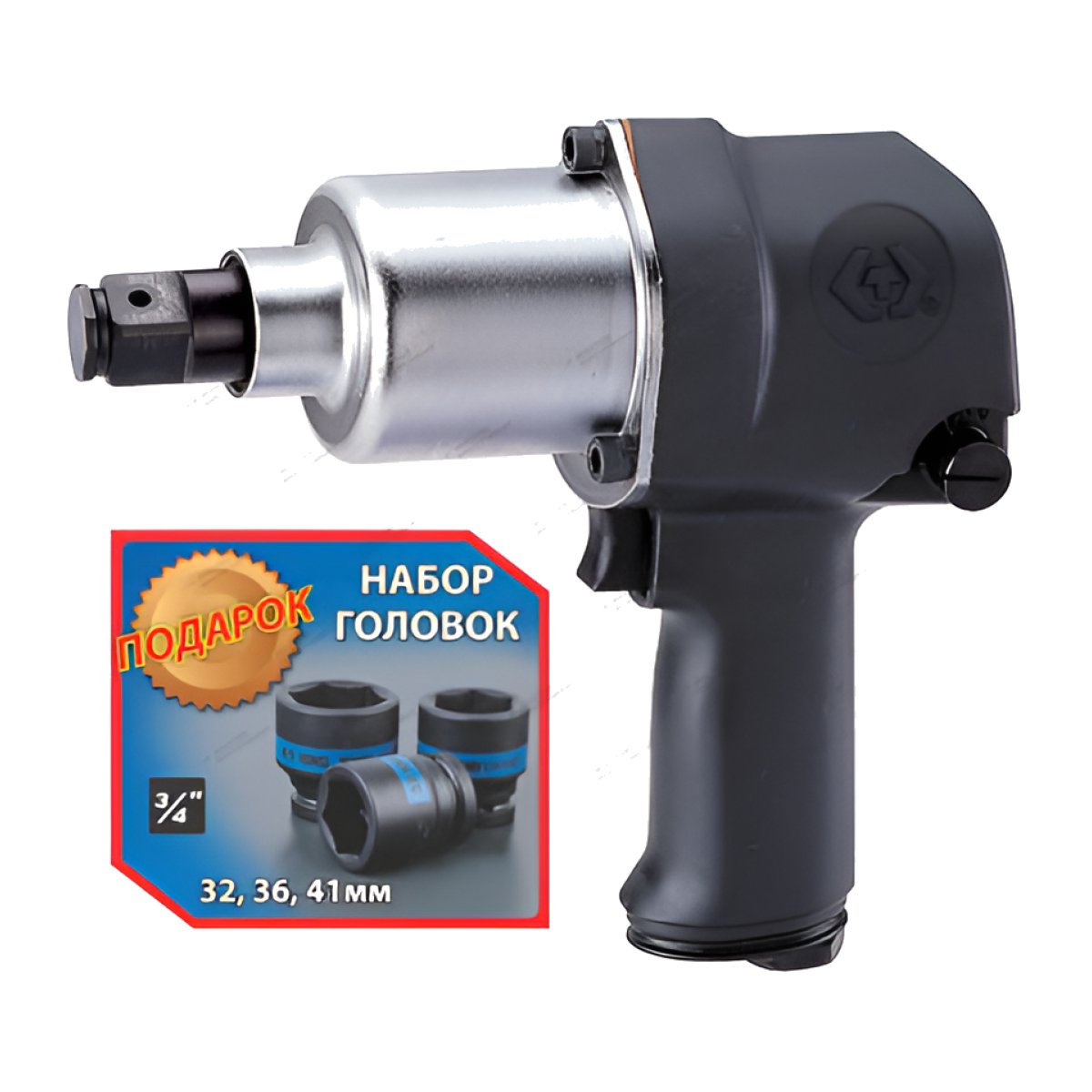 пневмогайковерт 3/4", 949hм, в комплекте 3 торцевые головки KING TONY kingtony p33611-055b