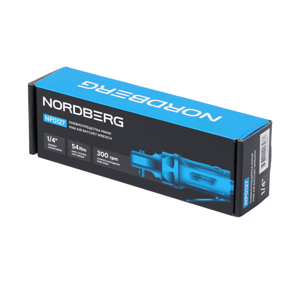Пневмогайковерт угловой (пневмотрещотка мини) 1/4", 54 Нм NORDBERG NP0127